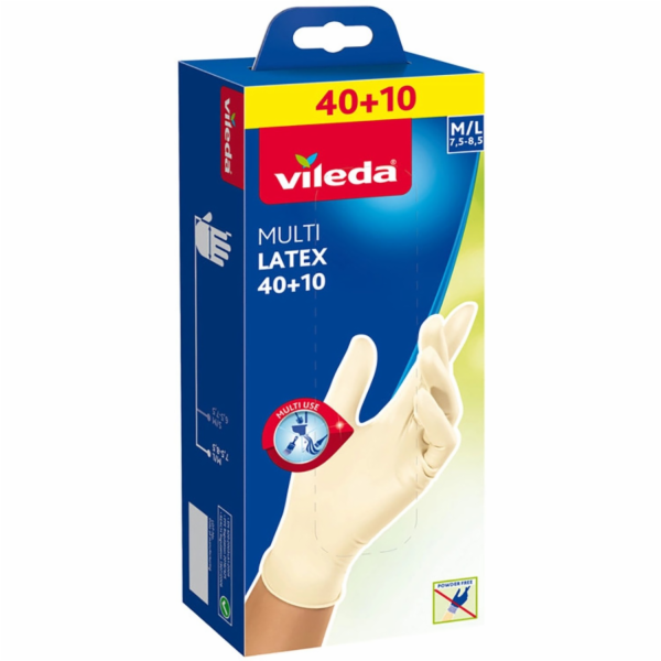 Vileda Jednorázové rukavice z přírodního latexu 40+10 m/l