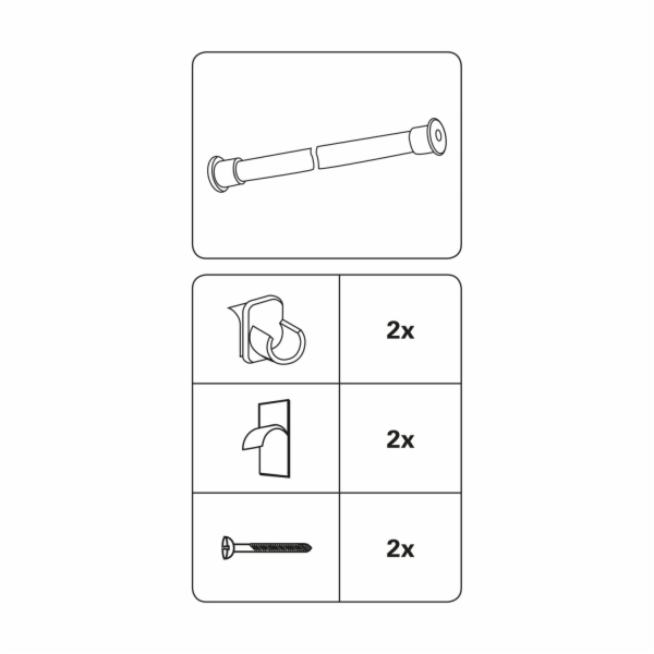 Gardinia Nástěnné držáky pro záclonové tyče O 11/12 mm bílé