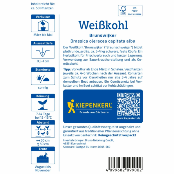 Kiepenkerl bílé zelí "Brunswijker"