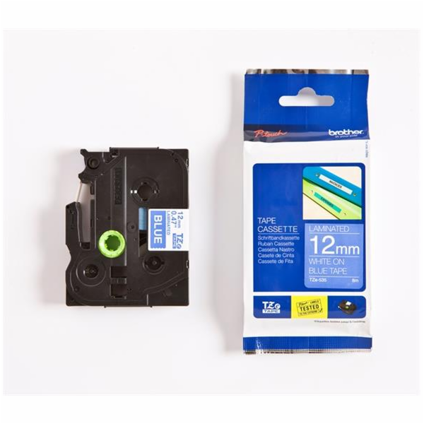 Brother Schriftbandkassette TZE-535 blau/weiß 12 mm