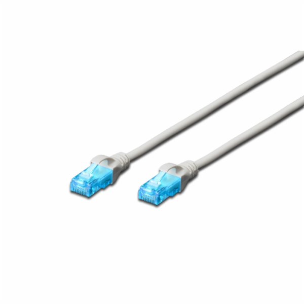 Digitus Patch Cable, UTP, CAT 5e, AWG 26/7, měď, šedý 1m
