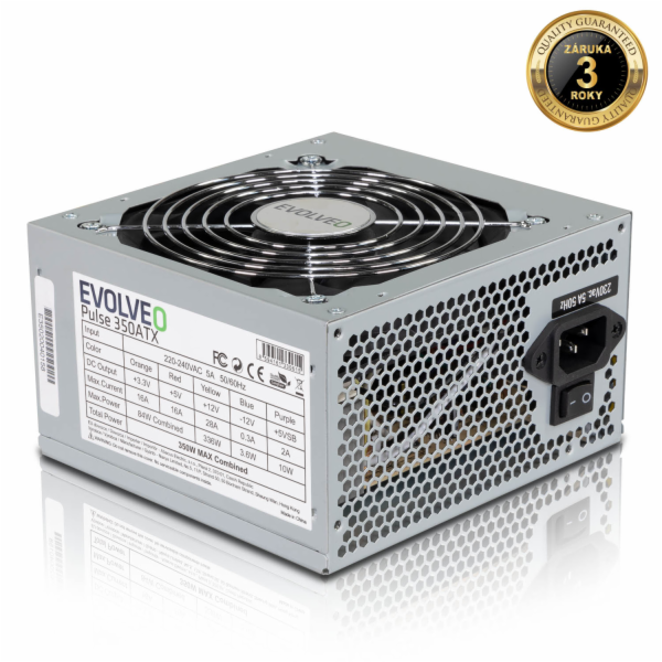 EVOLVEO Pulse zdroj 350W , ATX 2.2, tichý, 12cm fan, pas....