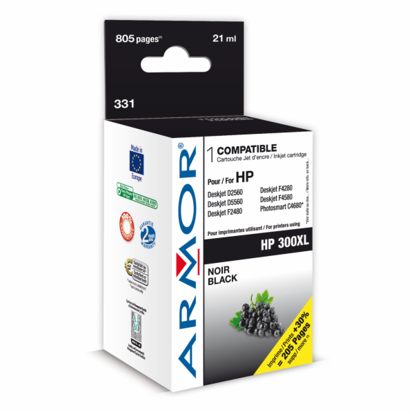 ARMOR cartridge pro HP DJ F2480/4210/4280 černá, 21 ml (C...