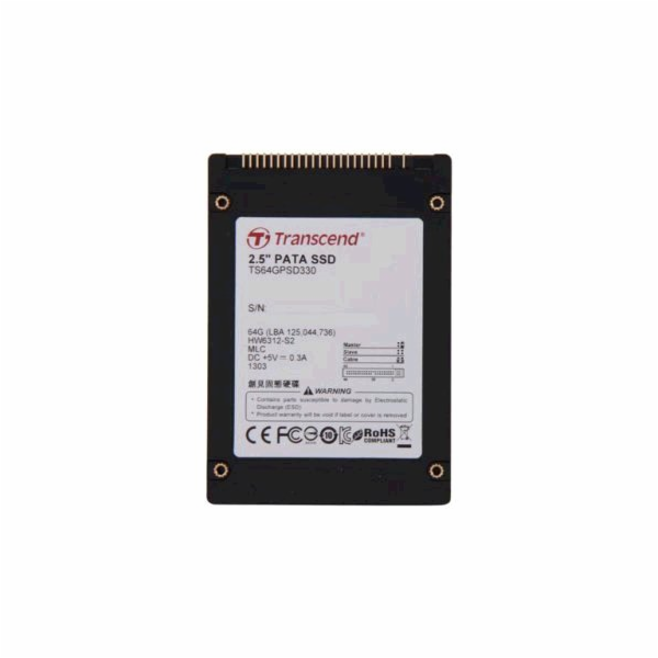 TRANSCEND Industrial SSD PSD330, 32GB, 2,5", PATA, MLC