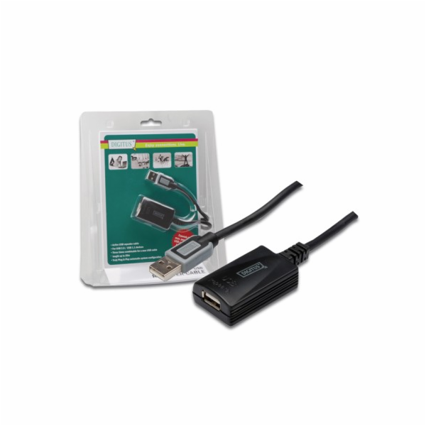 Digitus USB 2.0 aktivní prodlužovací kabel 5m , Blister