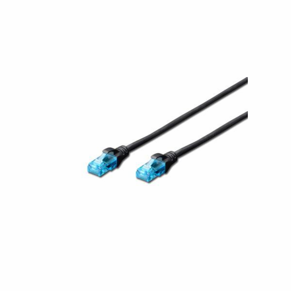 Digitus Patch Cable, UTP, CAT 5e, AWG 26/7, černý 0,5m