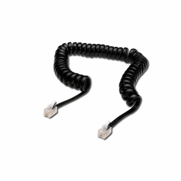 Digitus kabel RJ10 pro telefonní sluchátko, kroucený, čer...