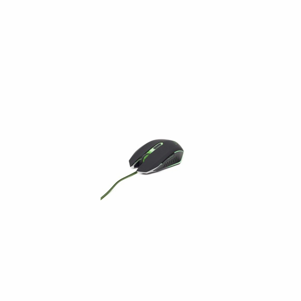 GEMBIRD myš MUSG-001-G optická, zeleno-černá, 2400 dpi, USB