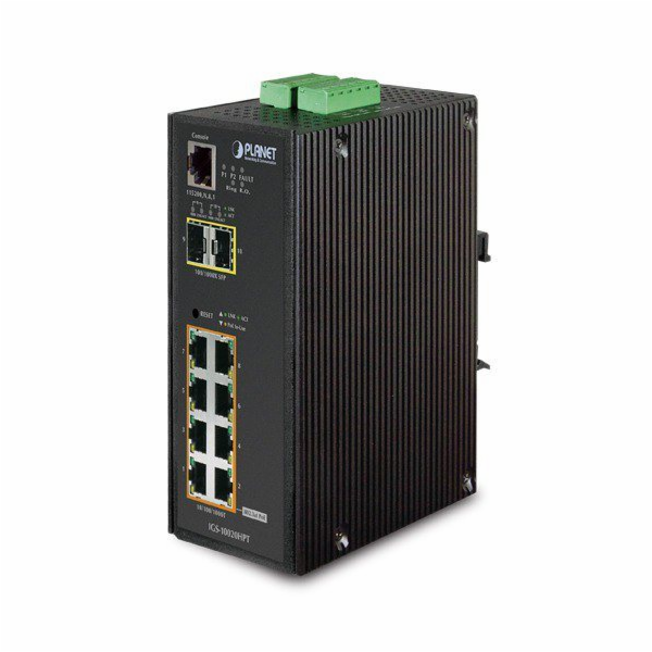 Planet IGS-10020HPT PoE switch 8x 1000Base-T, 2x SFP, 802...
