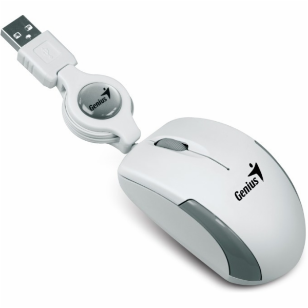 GENIUS myš MicroTraveler V2/ drátová/ 1200 dpi/ USB/ bílá