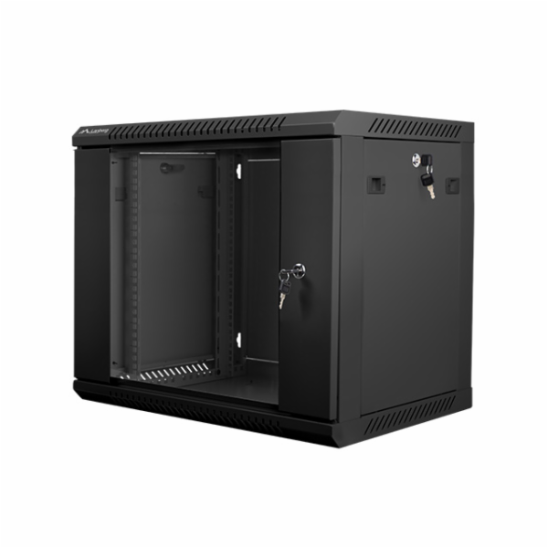Nástěnný rack 19   9U 600X450mm černý flat pack