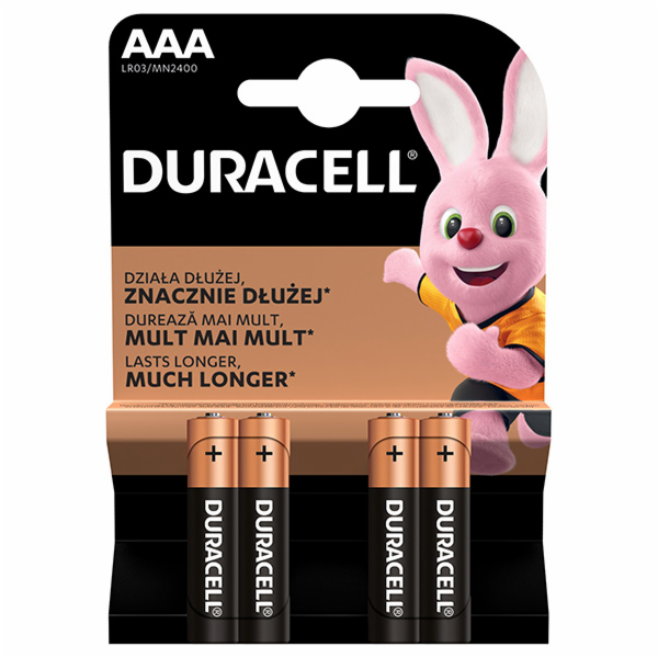 baterie Duracell 1,5  AAA  4-pack  blist