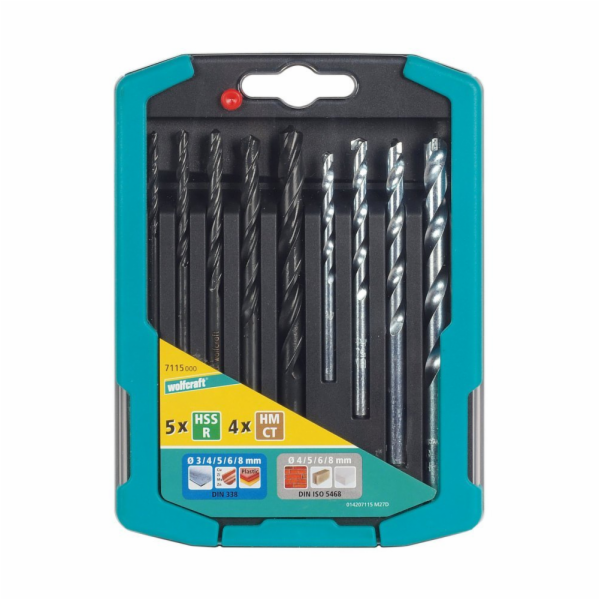 Wolfcraft Sada 9ks kombinovaných vrtáku kámen-kov 7115000