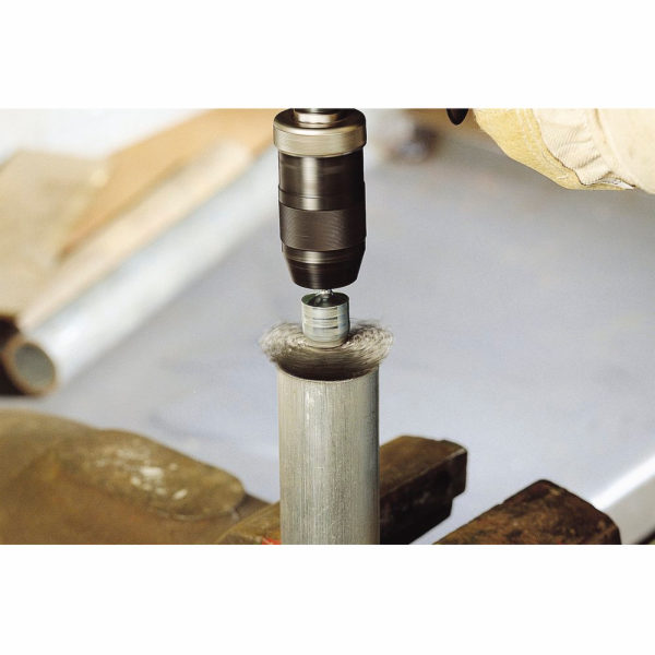Wolfcraft drátěný kartáč, štětec 25mm stopka 6mm 2126000