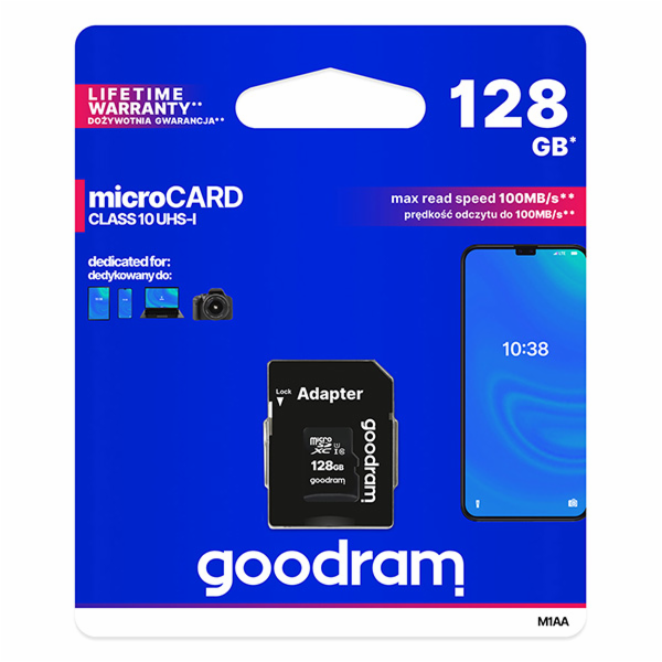 Paměťová karta 128GB CL10 UHS I microSDHC + adaptér