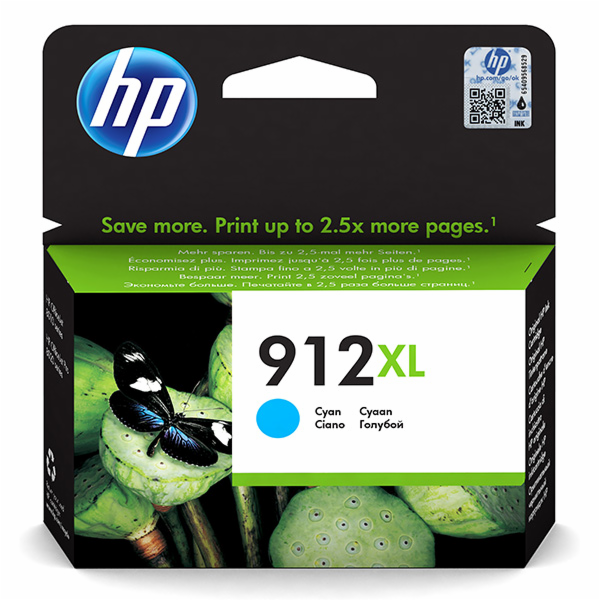 HP 912XL High Yield Cyan Original Ink Cartridge (825 page...
