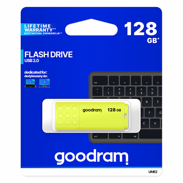 GoodRAM Pendrive UME2 128GB USB 2.0 žlutý PAMGORFLD0399