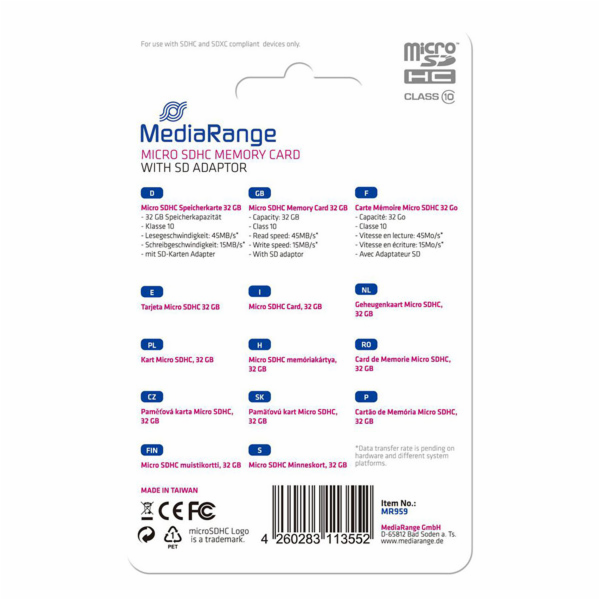 32 GB microSDHC, Speicherkarte