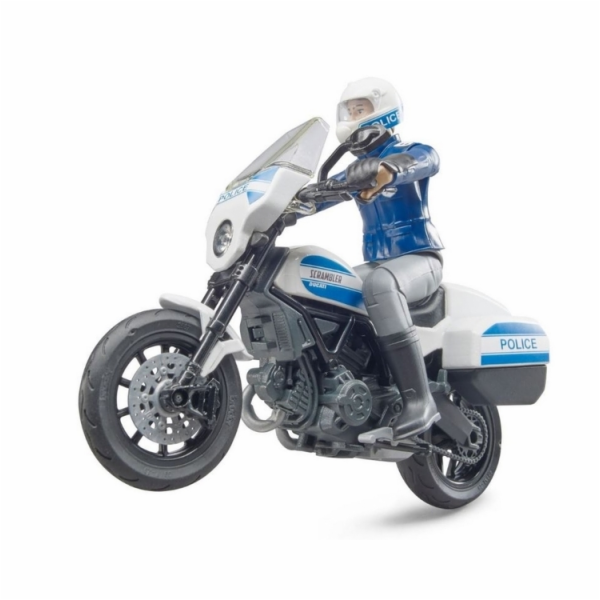 Scrambler Ducati Motorbike s policistou