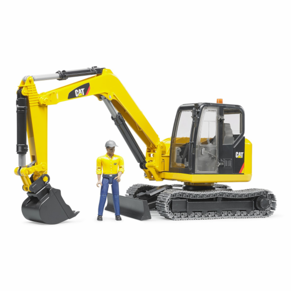 Bruder CAT minibagr s figurkou dělníka (02466)