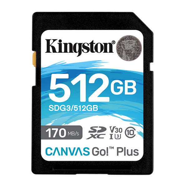 KINGSTON 512GB SDXC Canvas Go! Plus 170R/90W CL10 U3 V30
