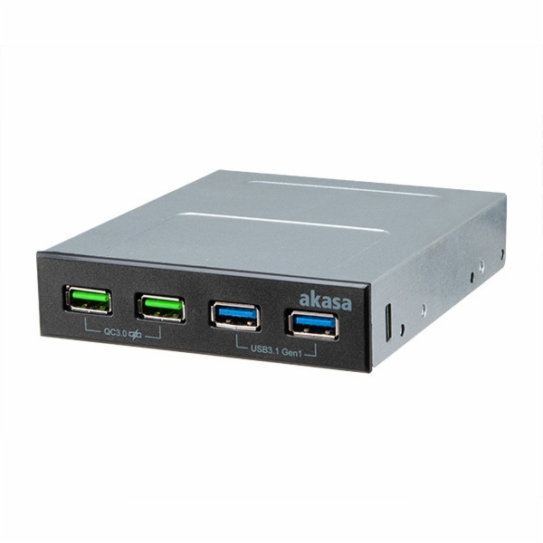 AKASA přední panel HUB 4 Port USB nabíjecí panel s dual Q...