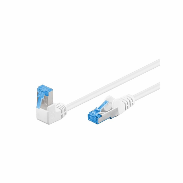 Patchkabel Cat.6a S/FTP (PiMF), 1x 90° gewinkelt