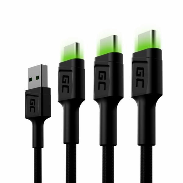 Green Cell Set 3x Cable GC Ray USB-C 120cm Cable with gre...