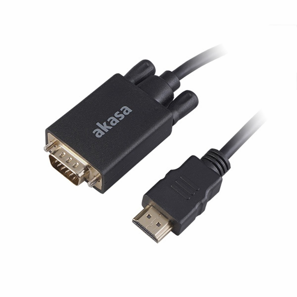 AKASA kabel HDMI na VGA, pozlacené konektory, 2m
