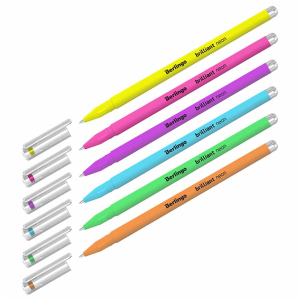 Gelová pera Berlingo Neon 6ks 0,8mm Neon