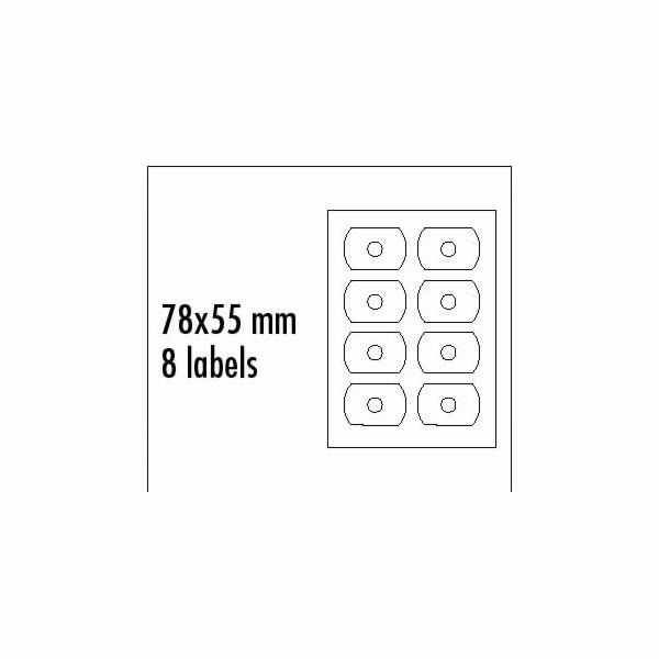 Logo Štítky na CD A4, matné, bílé, 25 ks.