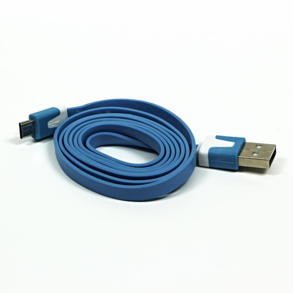Neutrální USB-A - microUSB USB kabel 1 m Modrý