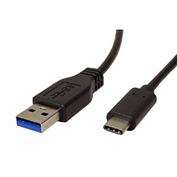 Neutrální USB-A - USB-C USB kabel 0,5 m Černý
