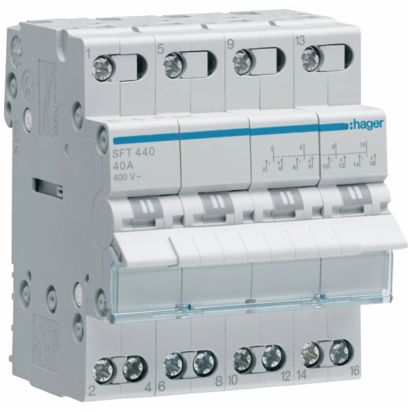 Hager Polo Modular Switch I-0-II 4P 40A (SFT440)