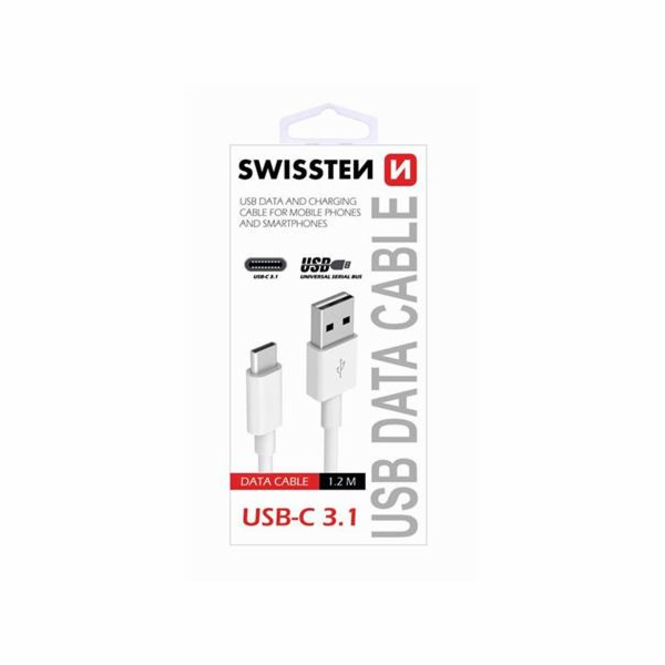 Swissten Datový Kabel Usb / Usb-C Bílý 1,5 M (7Mm)