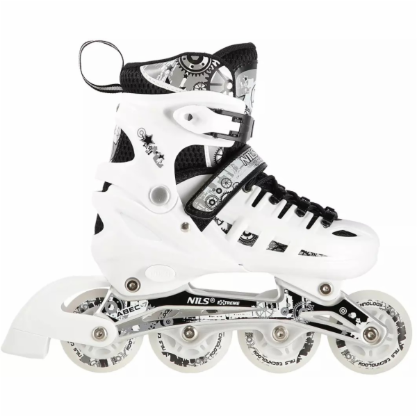 NILS Extreme nastavitelné bílé brusle, velikosti 35 36 37 38