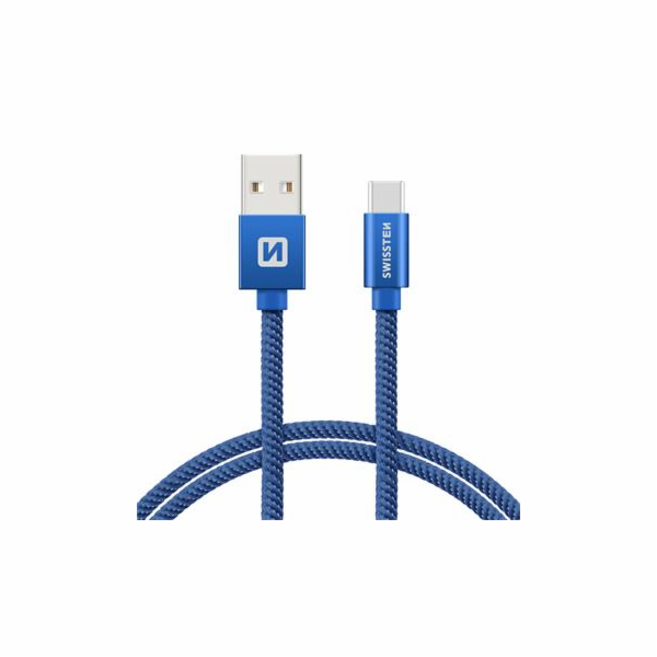 Swissten Datový Kabel Textile Usb / Usb-C 2,0 M Modrý