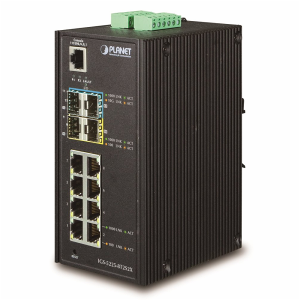 Planet IGS-5225-8T2S2X průmyslový switch, 8x1Gb, 2x1Gb SF...