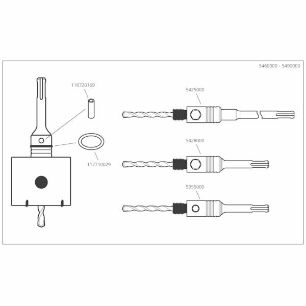 Wolfcraft děrovka SDS-plus adaptér, průměr 50mm 5459000