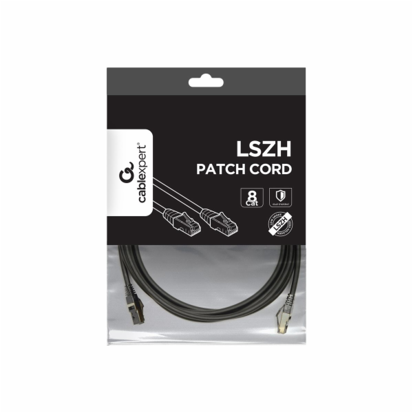 Gembird Cat.8 SFTP LSZH Propojovací šňůra 2m (černá) Gembird