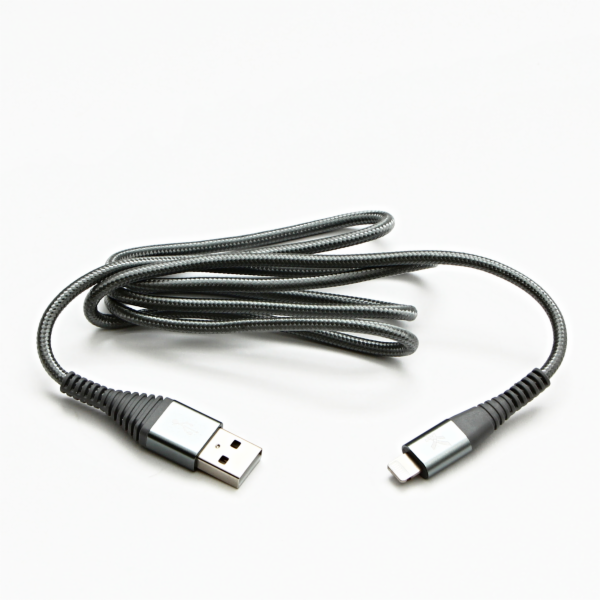 USB kabel Logo USB-A - Lightning 2 m stříbrný