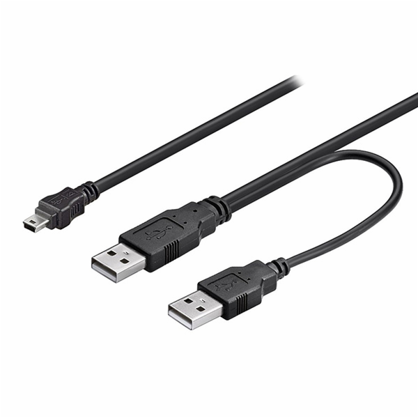 USB kabel Logo USB kabel (2.0), USB A 2x M - USB mini M (...