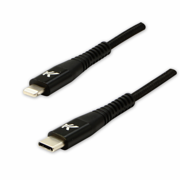 USB kabel Logo USB-C - Lightning 1 m černý