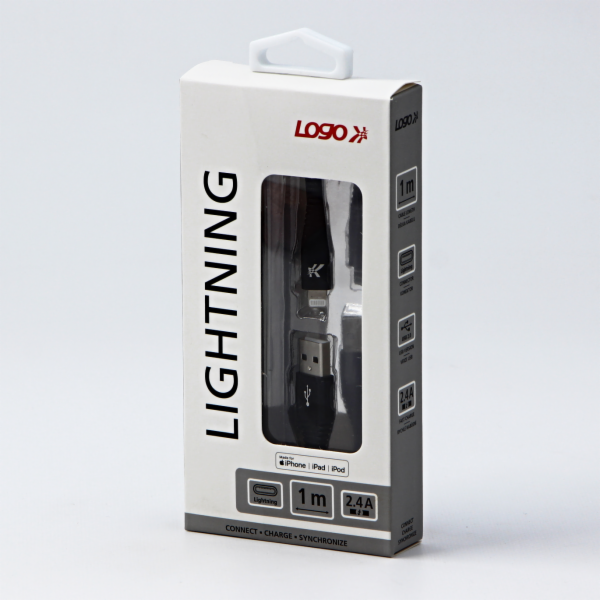 USB kabel Logo USB-A - Lightning 1 m černý