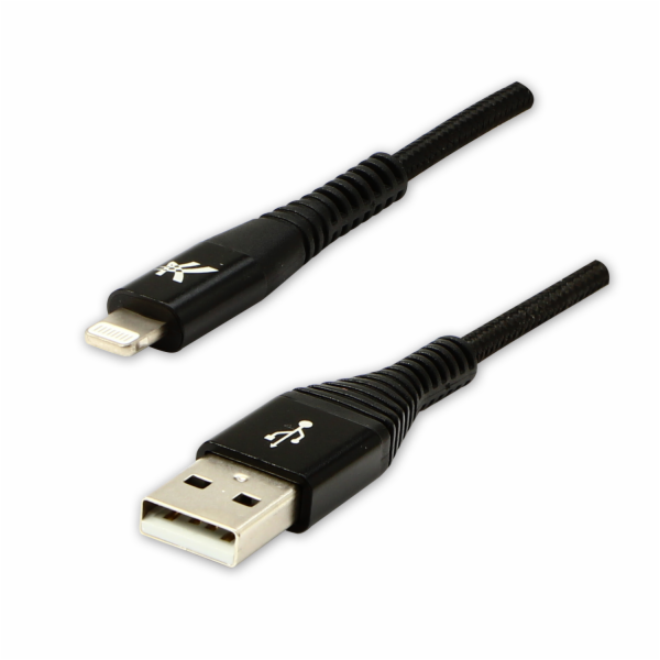 USB kabel Logo USB-A - Lightning 2 m černý