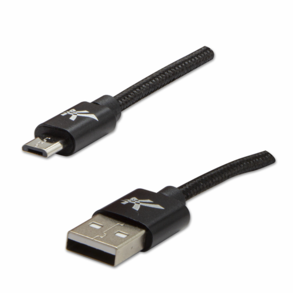 USB kabel Logo USB-A - microUSB 1 m Černý