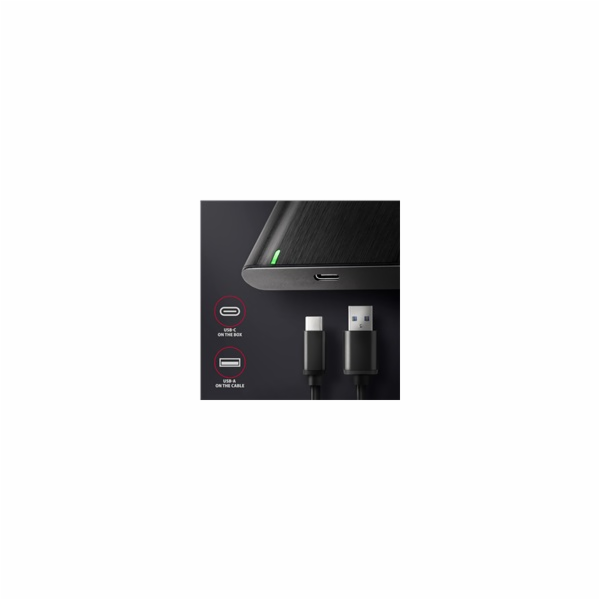 AXAGON EE25-A6C, USB-C 3.2 Gen 1 - SATA 6G 2.5" kovový RA...