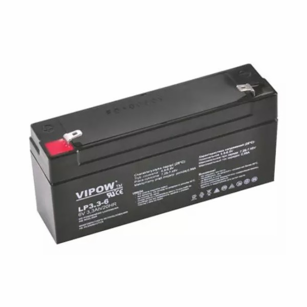 Baterie olověná  6V 3.3Ah VIPOW BAT0205