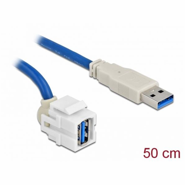 Delock Keystone modul USB 3.0 A samice 250° > USB 3.0 A s...