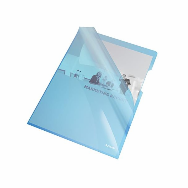 Esselte desky L Premium A4, PVC, 150 mic, sáček 25 ks, modrá